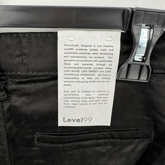 LEVEL 99 NWT Evereve Percy Black Velvet Wide Leg Trouser Pant // 32 - Picture 14 of 16